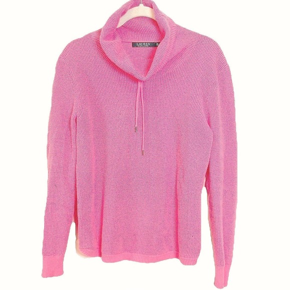 Lauren Ralph Lauren Sweaters - Lauren‎ Ralph Lauren Hot Pink Cotton Waffle Knit  Drawstring Sweater Mens M